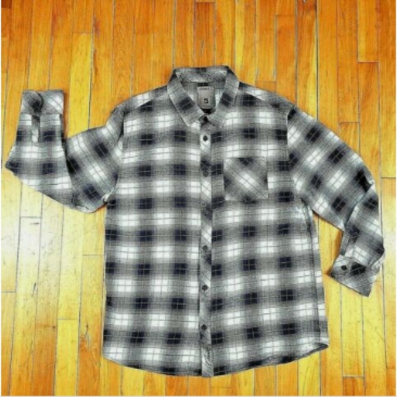 Oneill Mens Purple Plaid Button Down - Picture 1 of 6